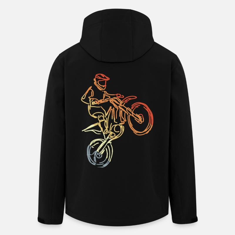 Dessin de pilotes de motocross - Veste softshell homme en polyester recyclé Stanley/Stella - noir