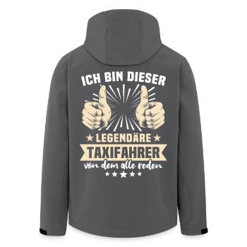 Taxifahrer Sprüche - Recycelte Männer Softshell-Jacke von Stanley/Stella - Schwarz - Hinten - AI Model Male 185 light (185cm)