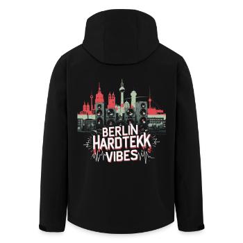 Berlin Hardtekk Vibes Tekke Ostdeutschland - Recycelte Männer Softshell-Jacke von Stanley/Stella - Schwarz - Hinten - AI Model Male 185 light (185cm)
