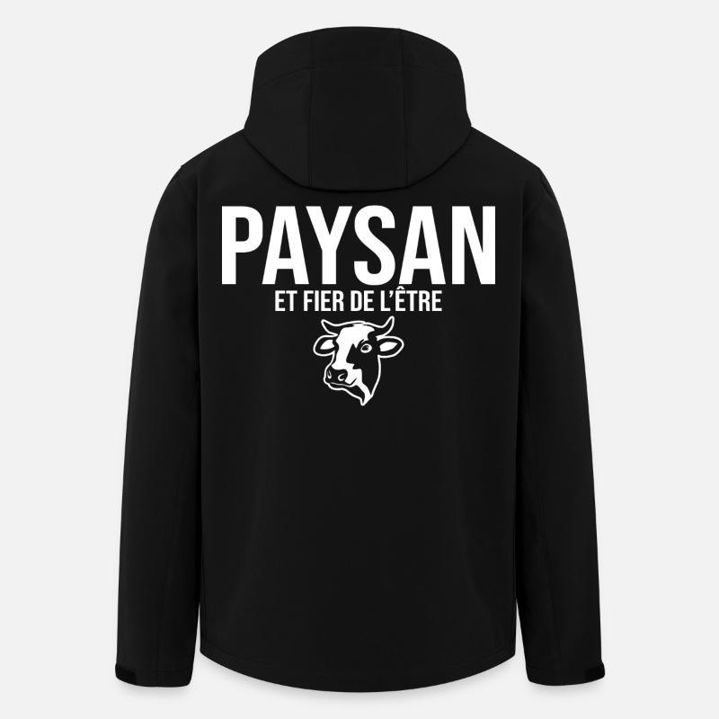 paysan et fier de l'être - Veste softshell homme en polyester recyclé Stanley/Stella - noir