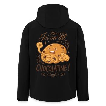 Here we say chocolatine! - Men’s Recycled Softshell Jacket by Stanley/Stella - black - Back - AI Model Male 185 light (185cm)