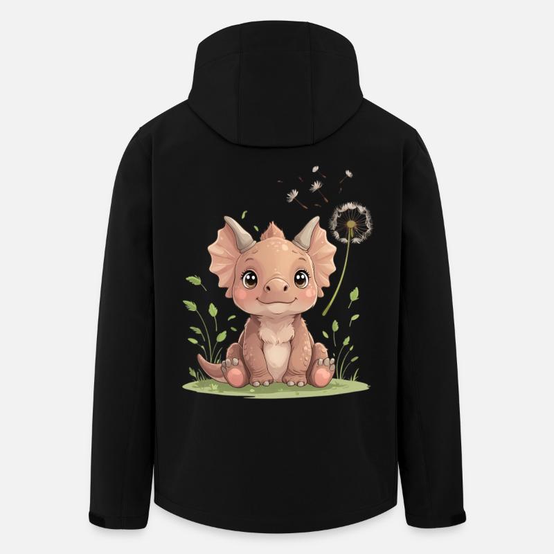 Garçon dragon câlin dans l’herbe - Veste softshell homme en polyester recyclé Stanley/Stella - noir