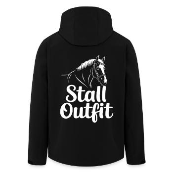 Stall Outfit Reiterin - Recycelte Männer Softshell-Jacke von Stanley/Stella - Schwarz - Hinten - AI Model Male 185 light (185cm)