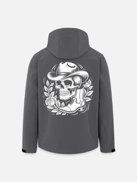 Skeleton cowboy with leaf wreath - Men’s Recycled Softshell Jacket by Stanley/Stella - black