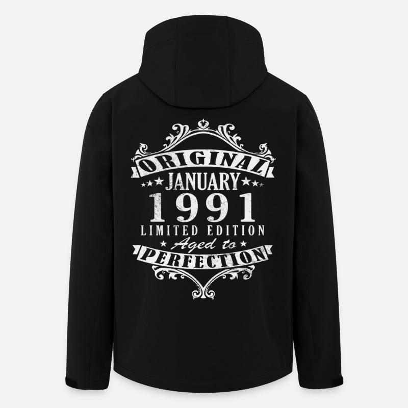 35e anniversaire Millésime de janvier 1991 - Veste softshell homme en polyester recyclé Stanley/Stella - noir