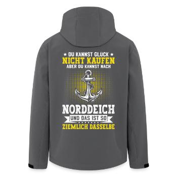 Nordsee KANNST GLÜCK NICHT KAUFEN ABER NACH - Recycelte Männer Softshell-Jacke von Stanley/Stella - Schwarz - Hinten - AI Model Male 185 light (185cm)