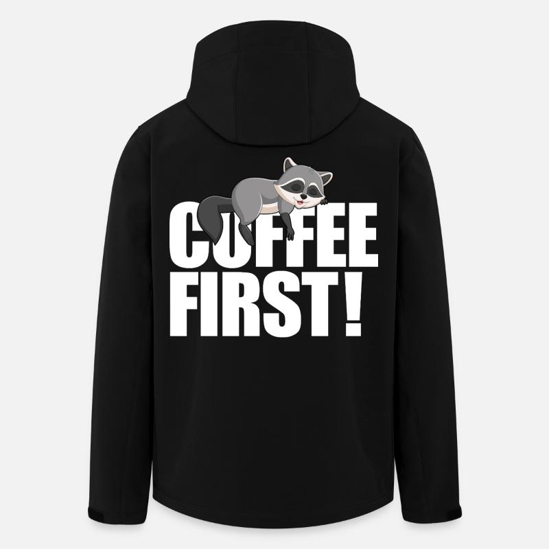 Waschbärkaffee zuerst - Recycelte Männer Softshell-Jacke von Stanley/Stella - Schwarz
