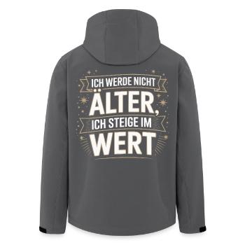 Funny birthday saying I'm not getting older - Men’s Recycled Softshell Jacket by Stanley/Stella - black - Back - AI Model Male 185 light (185cm)