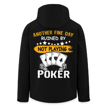 Poker Poker Joueurs - Veste softshell homme en polyester recyclé Stanley/Stella - noir - Dos - AI Model Male 185 light (185cm)