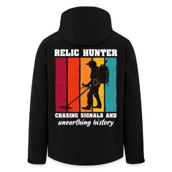 Metal Detector Relics Search - Men’s Recycled Softshell Jacket by Stanley/Stella - black - Back - AI Model Male 185 light (185cm)