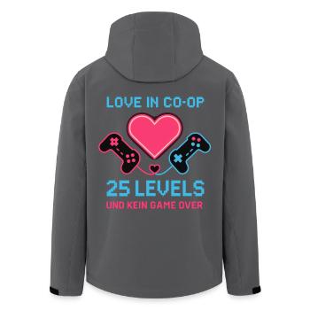 Amour dans un couple de joueurs coopératifs, 25 niveaux sans cœur brisé - Veste softshell homme en polyester recyclé Stanley/Stella - noir - Dos - AI Model Male 185 light (185cm)
