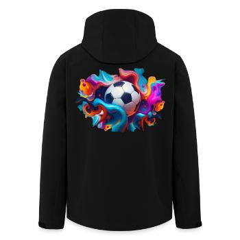 Colorful Soccer | Soccer Players - Men’s Recycled Softshell Jacket by Stanley/Stella - black - Back - AI Model Male 185 light (185cm)