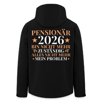 Retraité 2026 Plus responsable - Pension - Veste softshell homme en polyester recyclé Stanley/Stella - noir - Dos - AI Model Male 185 light (185cm)