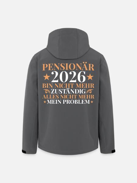 Retraité 2026 Plus responsable - Pension - Veste softshell homme en polyester recyclé Stanley/Stella - noir