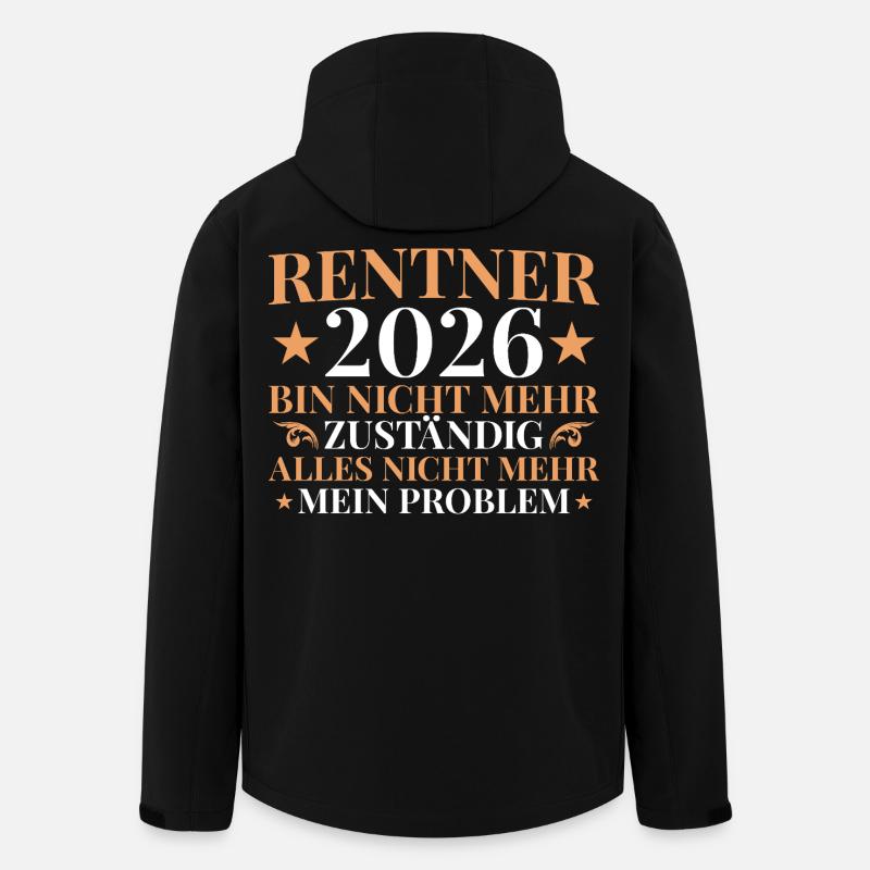 Retraités 2026 Plus responsables - retraite - Veste softshell homme en polyester recyclé Stanley/Stella - noir