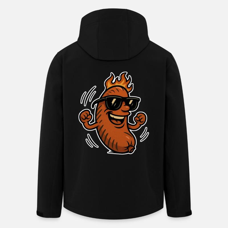 Bratwurst mit Sonnebrille - Recycelte Männer Softshell-Jacke von Stanley/Stella - Schwarz