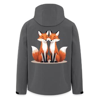 Two cuddling foxes - Men’s Recycled Softshell Jacket by Stanley/Stella - black - Back - AI Model Male 185 light (185cm)