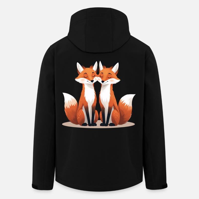 Two cuddling foxes - Men’s Recycled Softshell Jacket by Stanley/Stella - black
