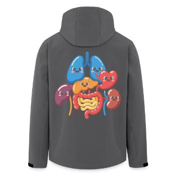 Funny Digestive Organs Cartoon - Men’s Recycled Softshell Jacket by Stanley/Stella - black - Back - AI Model Male 185 light (185cm)