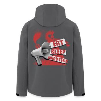 Hardtekk Tekke Ostdeutschland - Recycelte Männer Softshell-Jacke von Stanley/Stella - Schwarz - Hinten - AI Model Male 185 light (185cm)