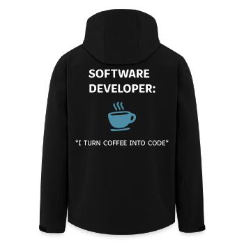 Développeur logiciel - Coffee Edition - Veste softshell homme en polyester recyclé Stanley/Stella - noir - Dos - AI Model Male 185 light (185cm)