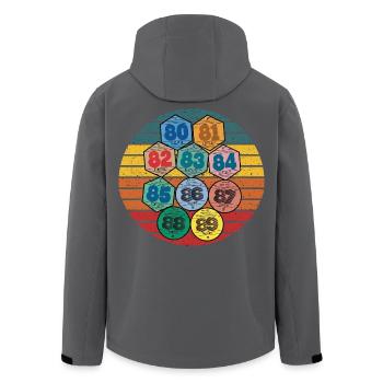 Vignettes Automobile Vintage Rétro Années 80 Auto - Veste softshell homme en polyester recyclé Stanley/Stella - noir - Dos - AI Model Male 185 light (185cm)