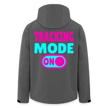 Tracking Mode ON – Adventure in Search of Traces - Men’s Recycled Softshell Jacket by Stanley/Stella - black - Back - AI Model Male 185 light (185cm)