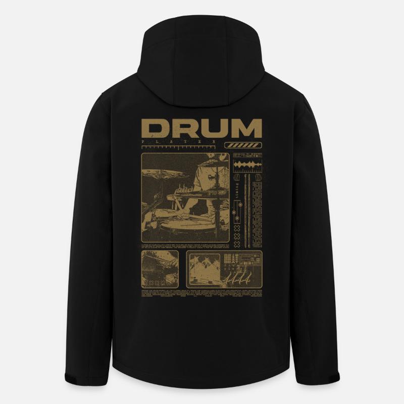 Batteur rock Drumplayer Streetwear - Veste softshell homme en polyester recyclé Stanley/Stella - noir