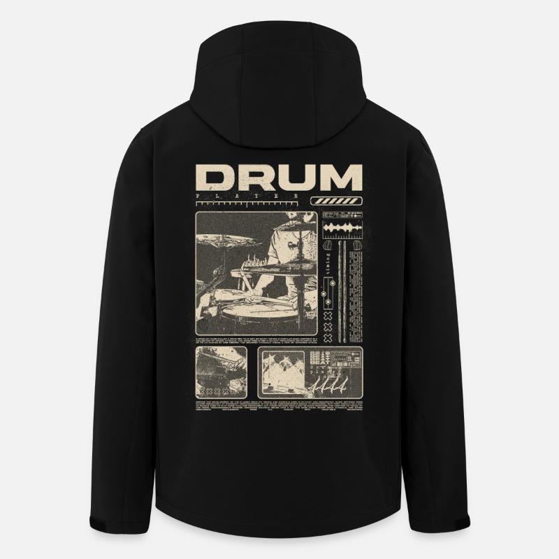 Batteur rock Drumplayer Streetwear - Veste softshell homme en polyester recyclé Stanley/Stella - noir