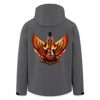 Flammende Engel Und Gitarre Rock Engel - Recycelte Männer Softshell-Jacke von Stanley/Stella - Schwarz - Hinten - AI Model Male 185 light (185cm)