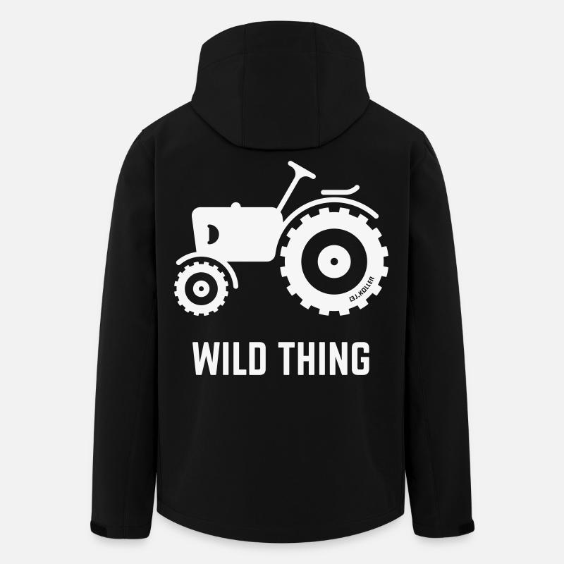 Wild Thing (Tracteur / Fermier / Blanc) - Veste softshell homme en polyester recyclé Stanley/Stella - noir