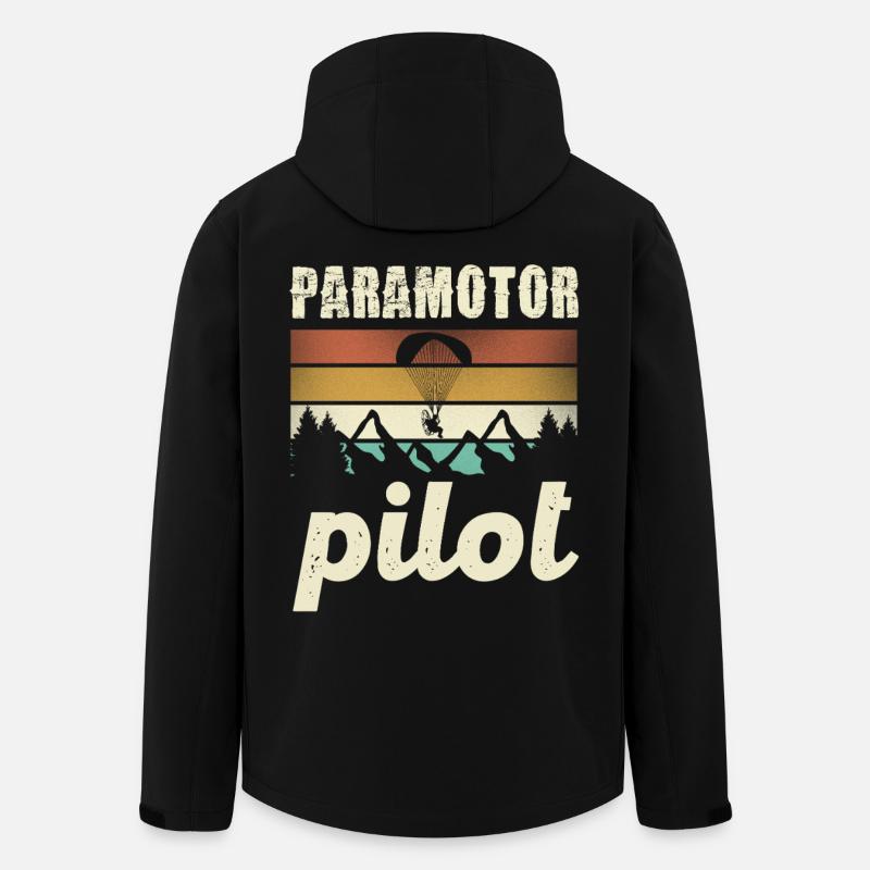 Paramotor Pilot Retro Sunset - Men’s Recycled Softshell Jacket by Stanley/Stella - black