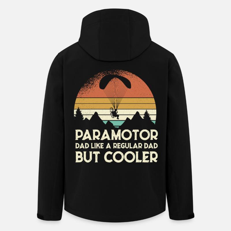 Paramoteur Papa Retro Sunset - Veste softshell homme en polyester recyclé Stanley/Stella - noir