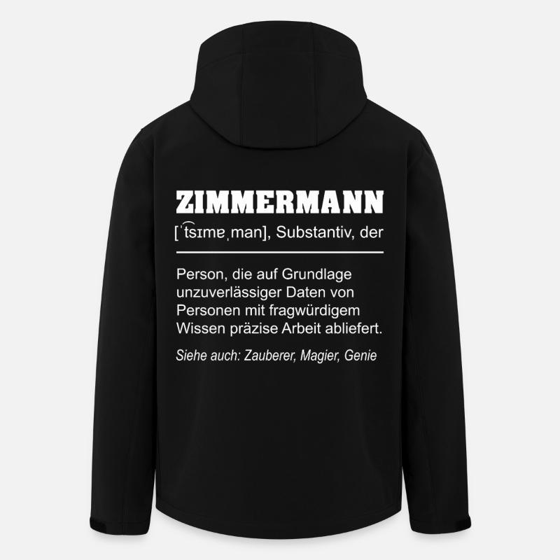 Zimmermann Definition Lustig – Handwerker Geschenk - Recycelte Männer Softshell-Jacke von Stanley/Stella - Schwarz