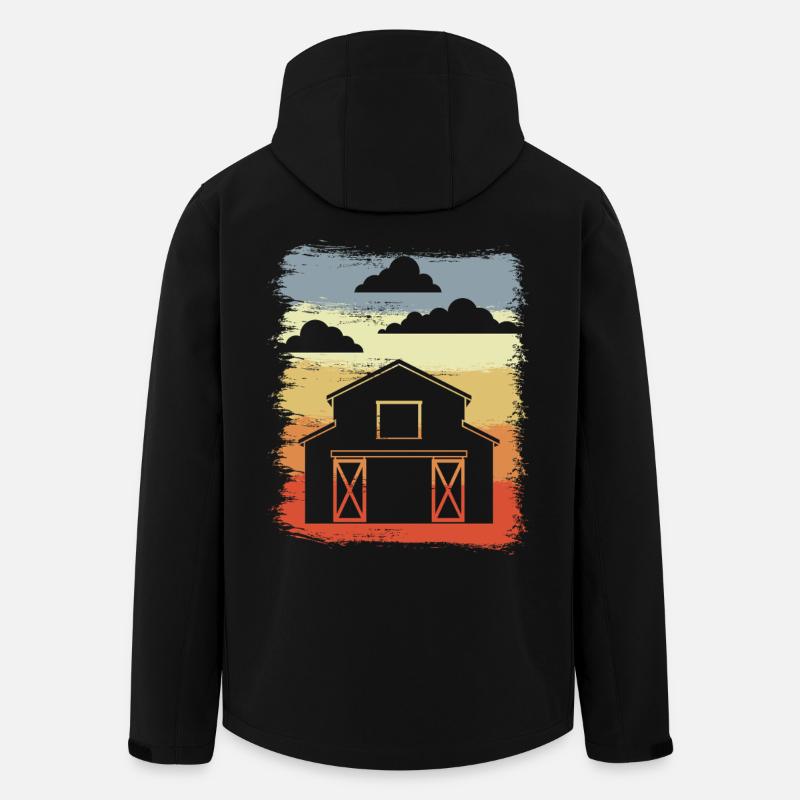 Retro Scheune - Recycelte Männer Softshell-Jacke von Stanley/Stella - Schwarz