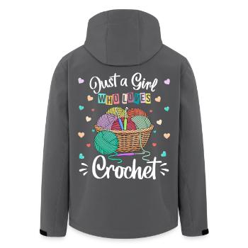 Passionné de crochet coloré et amoureuse de la laine - Veste softshell homme en polyester recyclé Stanley/Stella - charbon - Dos - AI Model Male 185 light (185cm)