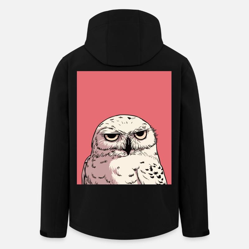 Grumpy Owl Illustration – Urteilende Tierkunst De - Recycelte Männer Softshell-Jacke von Stanley/Stella - Schwarz
