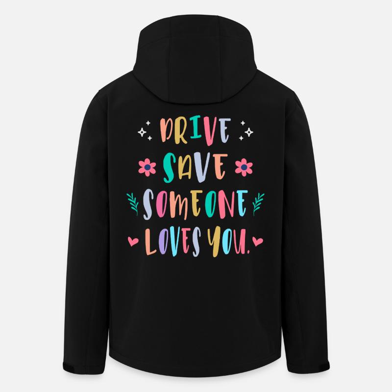 Conduis prudemment, quelqu’un t’aime - Veste softshell homme en polyester recyclé Stanley/Stella - noir