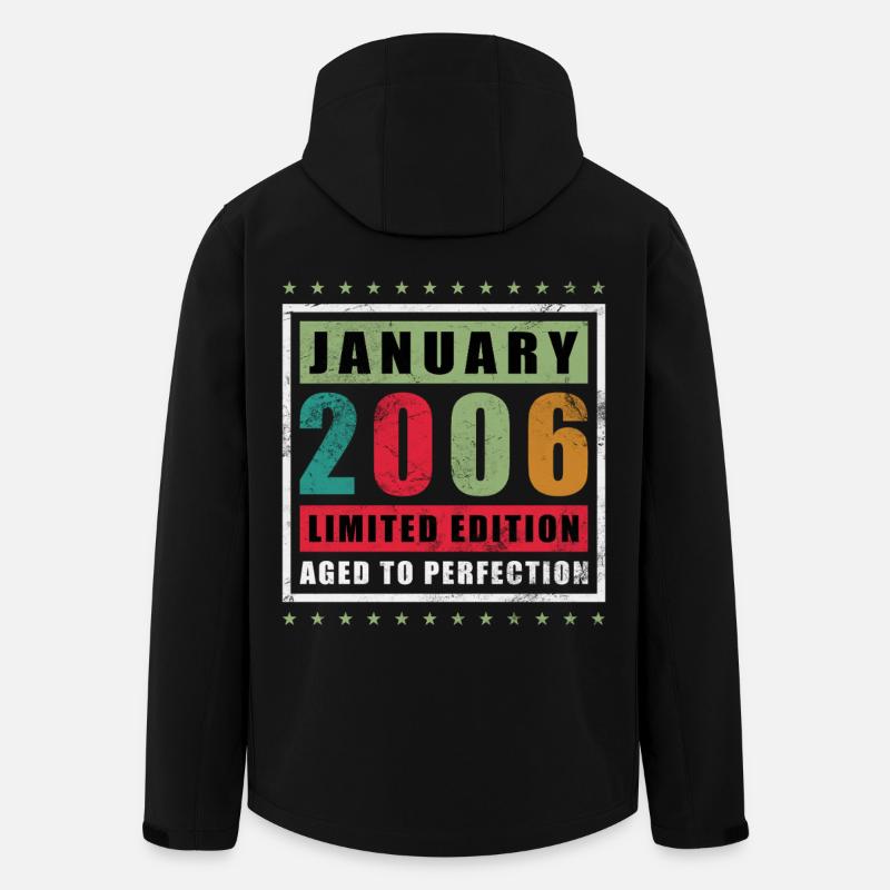 20e anniversaire Millésime Janvier 2006 - Veste softshell homme en polyester recyclé Stanley/Stella - noir