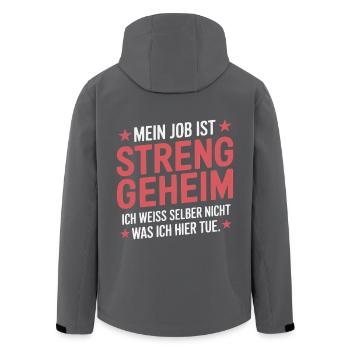 T-shirt secret de travail Humour drôle de bureau - Veste softshell homme en polyester recyclé Stanley/Stella - noir - Dos - AI Model Male 185 light (185cm)