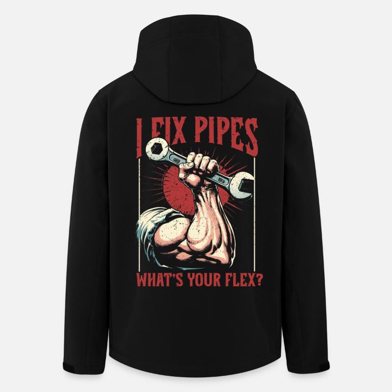 Pipelayer Pipeline Builder I Fix Pipes - Men’s Recycled Softshell Jacket by Stanley/Stella - black