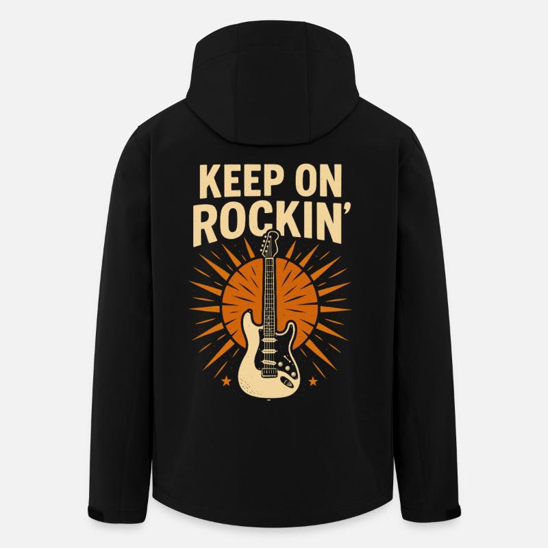Continue de rocker, guitare rockfan - Veste softshell homme en polyester recyclé Stanley/Stella - noir