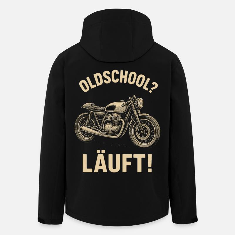 Moto à l’ancienne, motard rétro - Veste softshell homme en polyester recyclé Stanley/Stella - noir