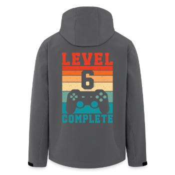 6th Birthday Level 6 Complete 6 Years Gamer - Men’s Recycled Softshell Jacket by Stanley/Stella - black - Back - AI Model Male 185 light (185cm)