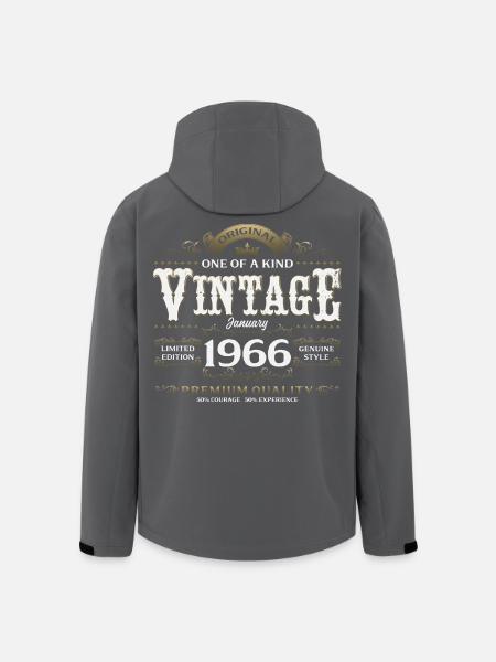 60e anniversaire Millésime janvier 1966 - Veste softshell homme en polyester recyclé Stanley/Stella - noir
