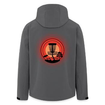 Disc Golf Basket Sunset Flying Disc Mountain Szene - Recycelte Männer Softshell-Jacke von Stanley/Stella - Schwarz - Hinten - AI Model Male 185 light (185cm)
