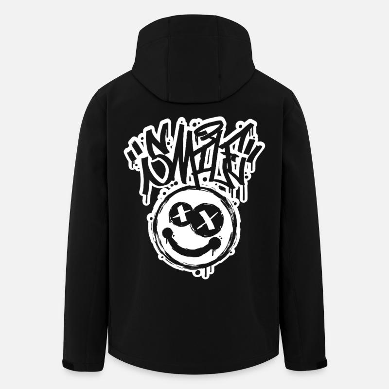Smile Face Graphitti Letters - Men’s Recycled Softshell Jacket by Stanley/Stella - black