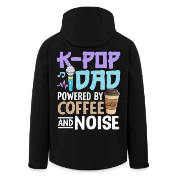 K Pop Dad alimenté par le café et le bruit - Veste softshell homme en polyester recyclé Stanley/Stella - noir - Dos - AI Model Male 185 light (185cm)