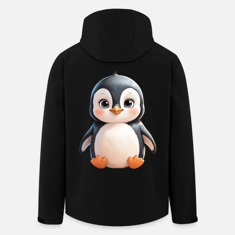 Kuschelpinguin Illustration - Recycelte Männer Softshell-Jacke von Stanley/Stella - Schwarz