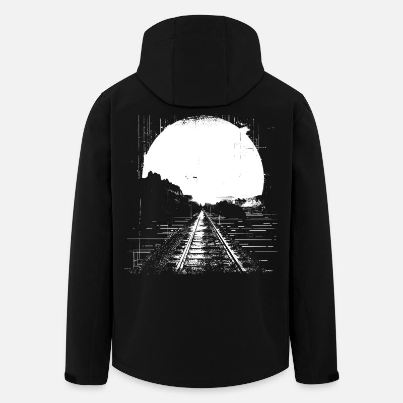 Dessin ferroviaire - Veste softshell homme en polyester recyclé Stanley/Stella - noir